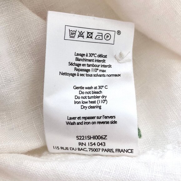 SEZANE Tomboy Embroidered Flower Linen Shirt Button Up White - Picture 12 of 12